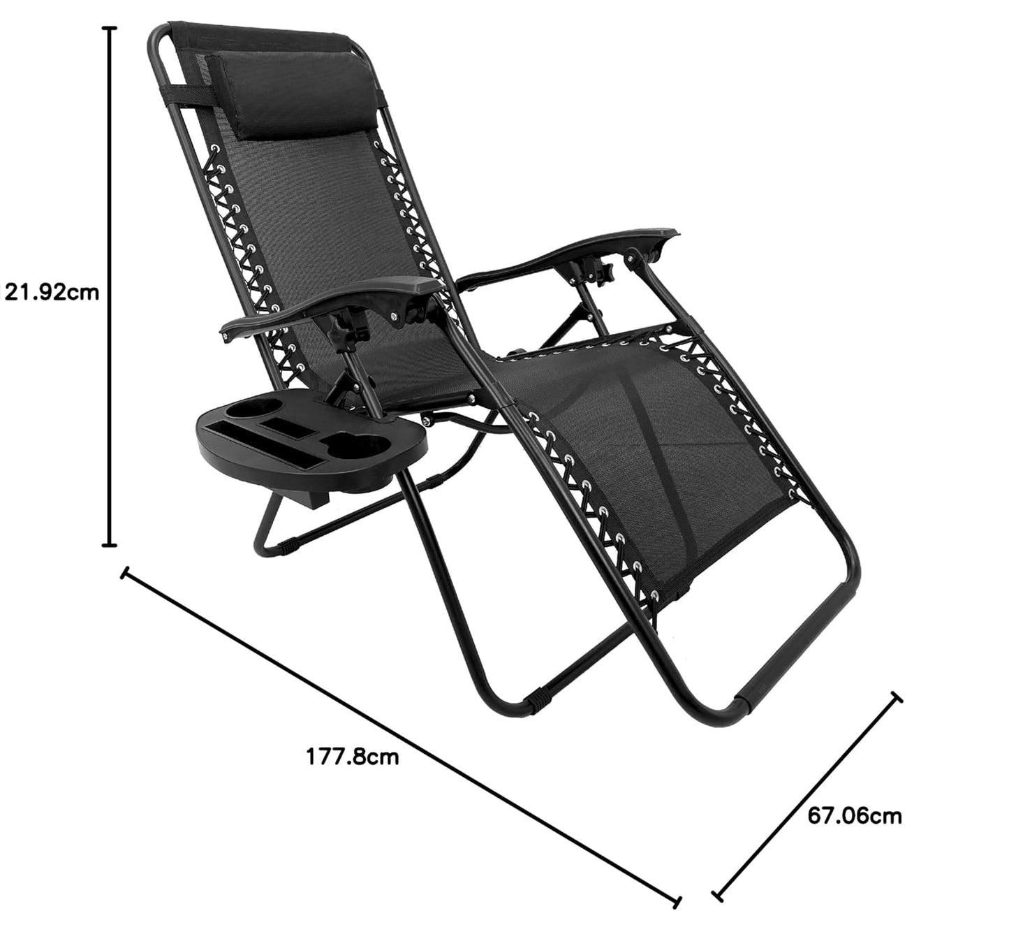 Πτυσσόμενη Καρέκλα/Ξαπλώστρα + ΔΩΡΟ Μαξιλάρι & Βάση για Κινητό & Ποτό