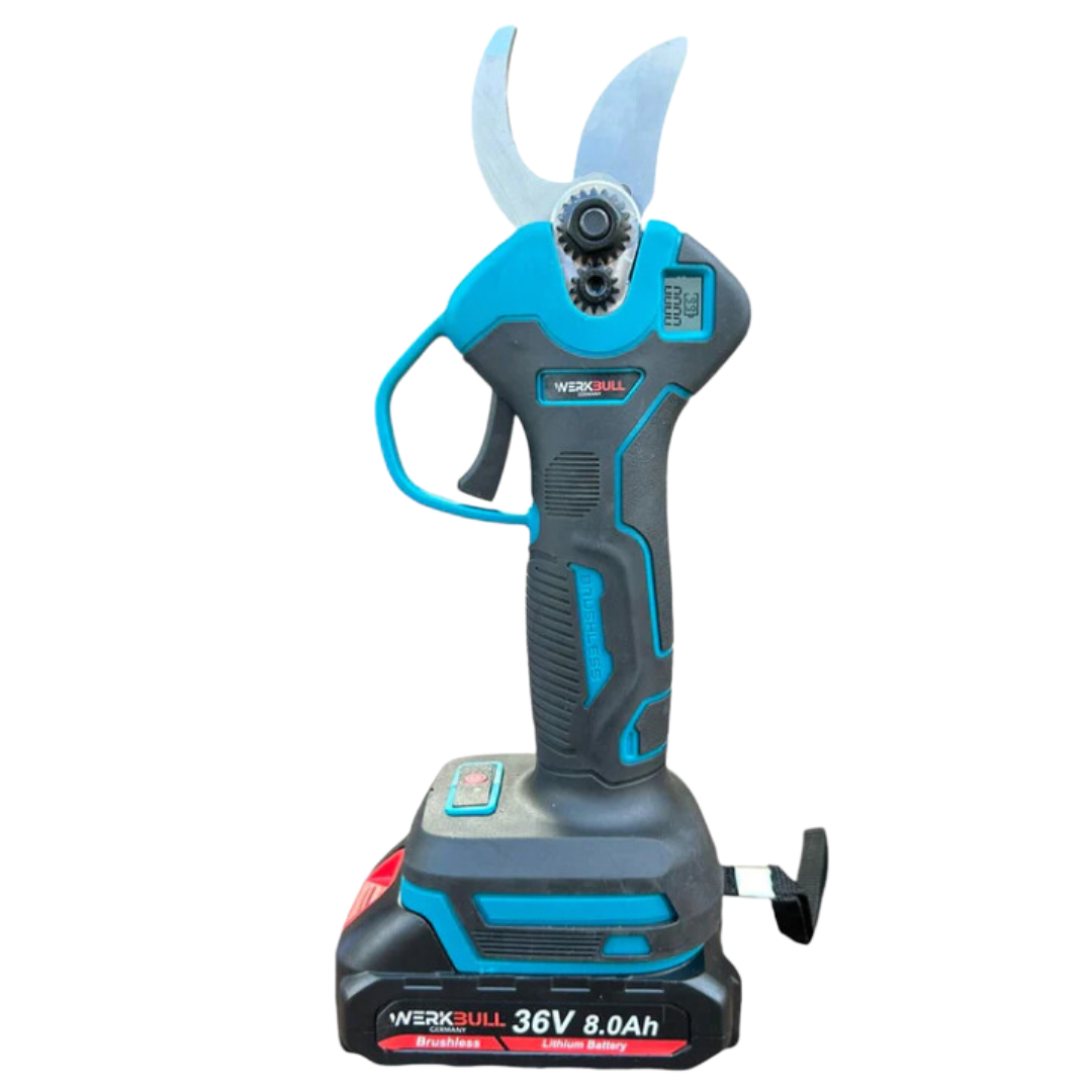 Σετ προώθησης ασύρματου ψαλιδιού, μίνι πριονιού και ψαλιδιού WerkBull Germany® + 6 μπαταρίες 36v 8ah και 3 φορτιστές