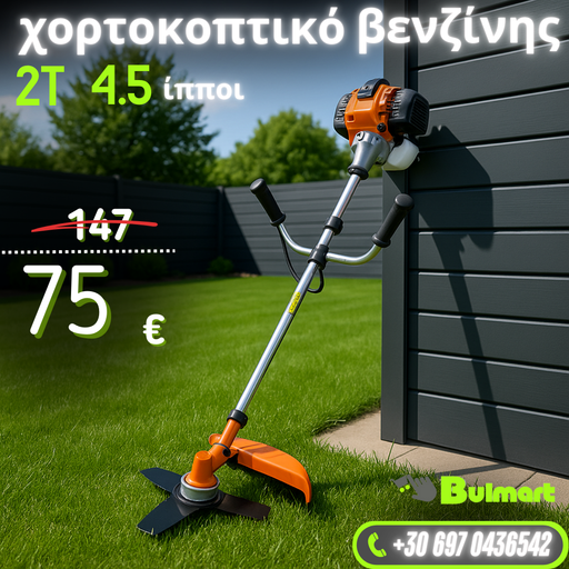 Γερμανικό βενζινοκίνητο χλοοκοπτικό χλοοκοπτικό WerkBull 74cc 4,5X + 11 δώρα