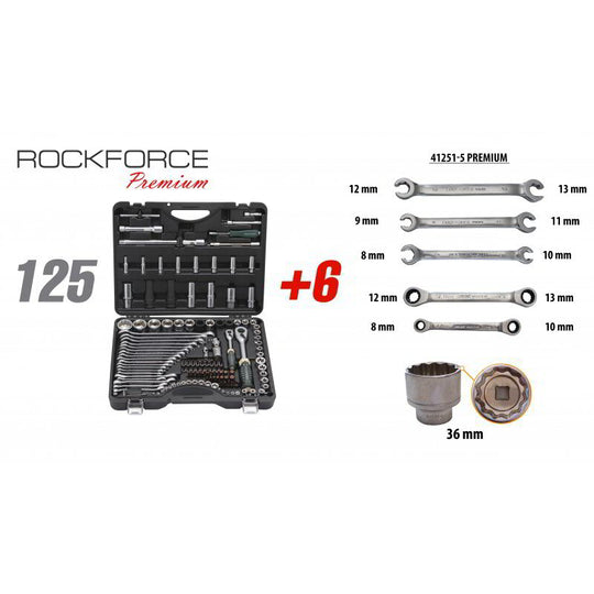 Επαγγελματικά εργαλεία 125+6 τεμάχια Rock Force Premium