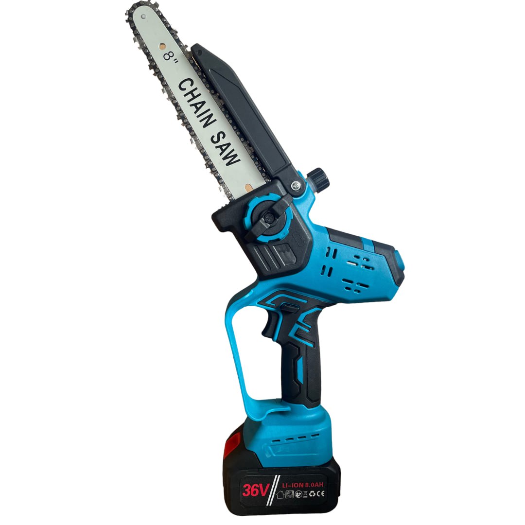 Γερμανικό Επαναφορτιζόμενο Αλυσοπρίονο Brushless 25cm με Αυτόματη Λίπανση και Οθόνη Επίπεδου Μπαταρίας + Δύο Σκληρυμένες Αλυσίδες