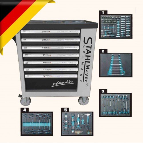 Γερμανικό ντουλάπι εργαλείων 7 συρτάρια - 5 πλήρη Stahlmayer