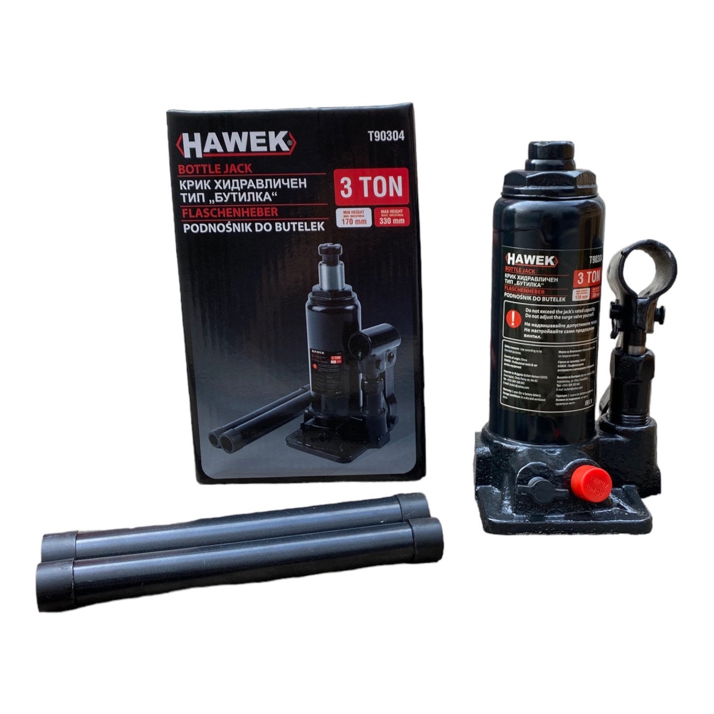 Υδραυλικός γρύλος HAWEK T90304, τύπου κυλίνδρου, 3 t